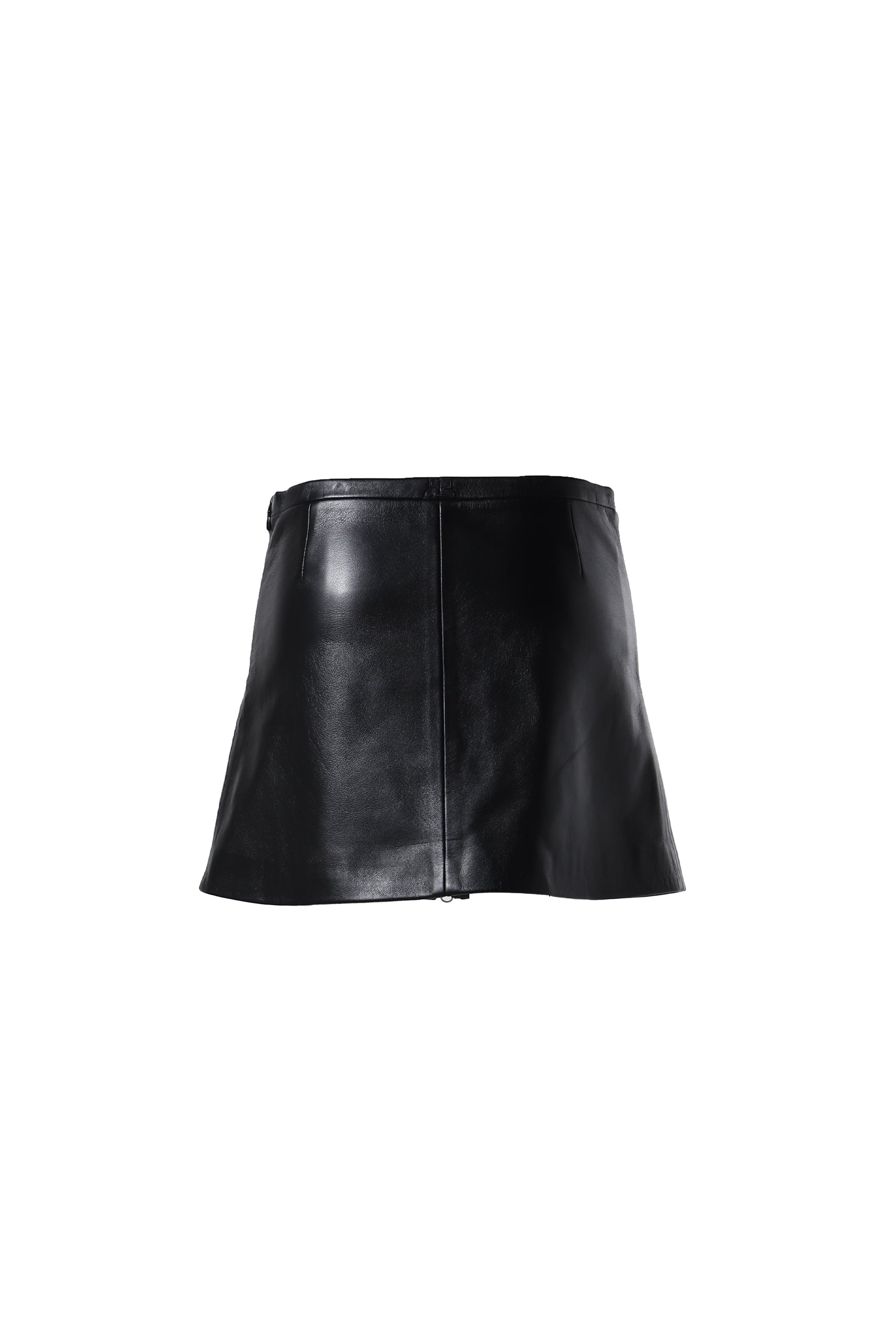 Courrèges TAILORED VINTAGE LEATHER MINI SKIRT / BLK