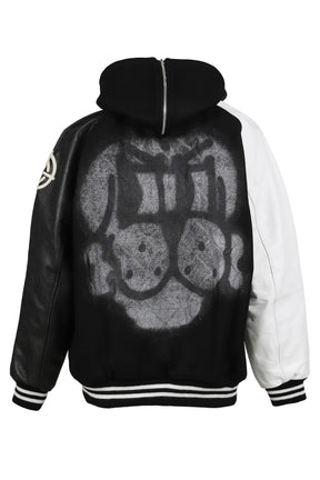 `GLOBAL GAME'LETTERMAN JACKET / BLK