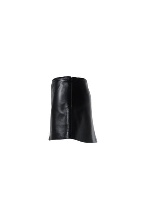 TAILORED VINTAGE LEATHER MINI SKIRT / BLK