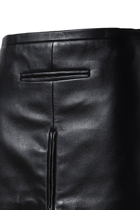 TAILORED VINTAGE LEATHER MINI SKIRT / BLK