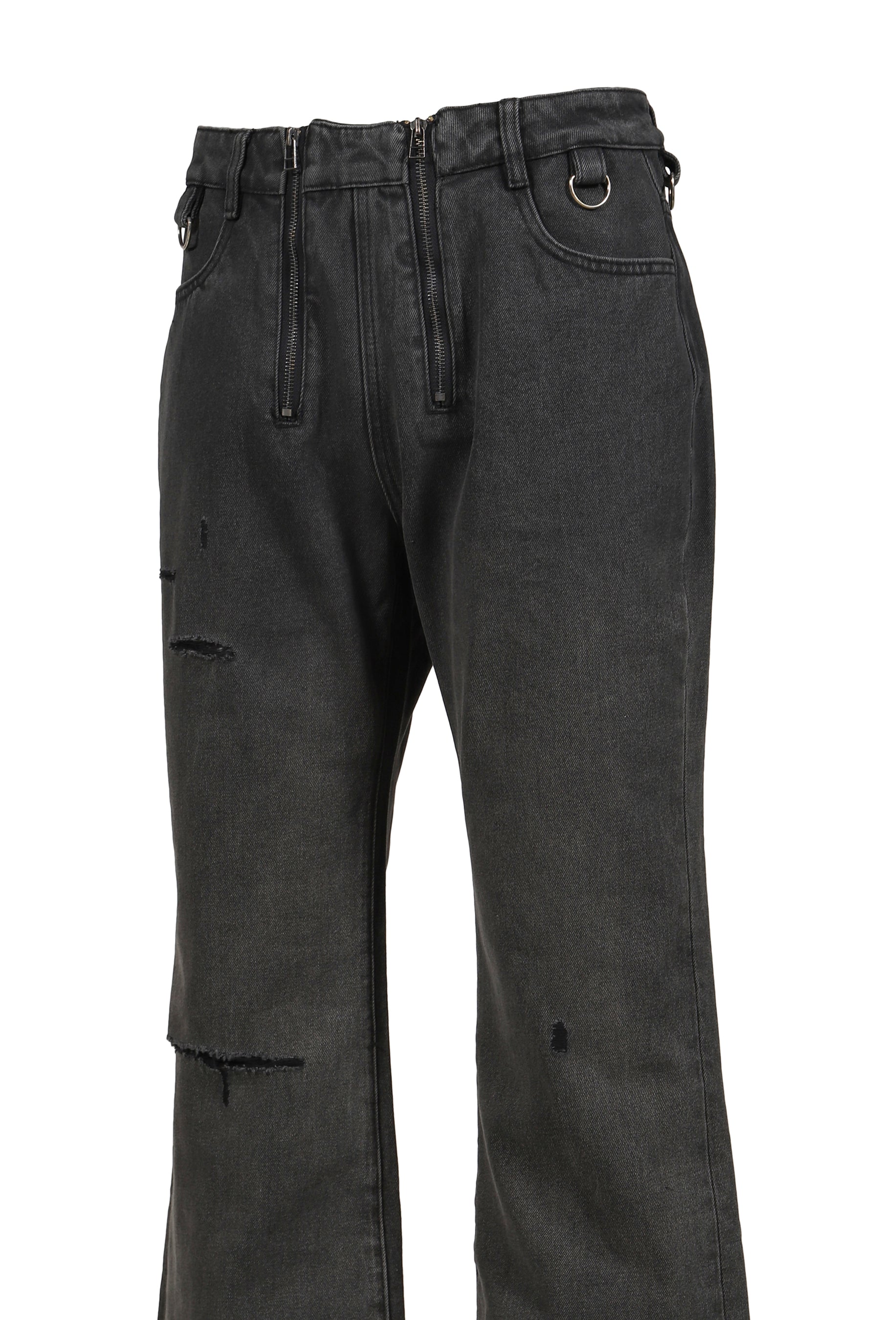 SUN FADED DOUBLE ZIP DENIM / FADED GRY