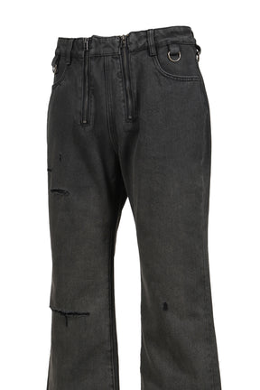 SUN FADED DOUBLE ZIP DENIM / FADED GRY