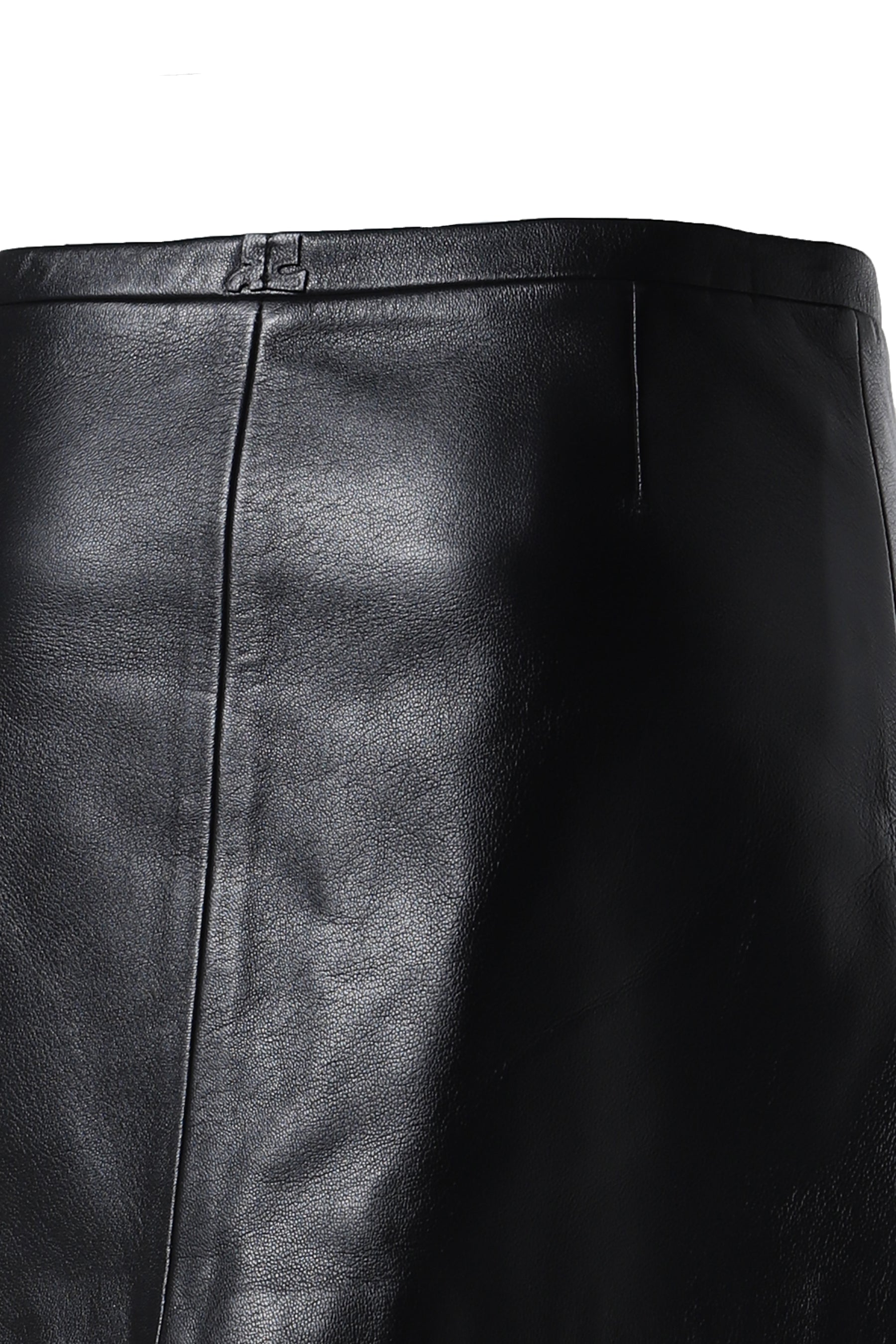 TAILORED VINTAGE LEATHER MINI SKIRT / BLK