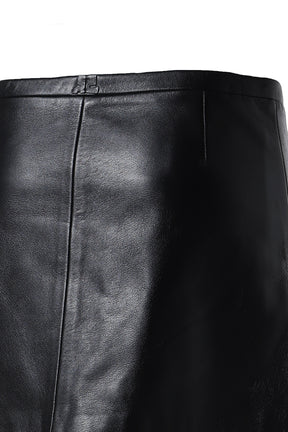 TAILORED VINTAGE LEATHER MINI SKIRT / BLK