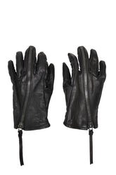 HORSE LEATHER ZIP GLOVE / BLK