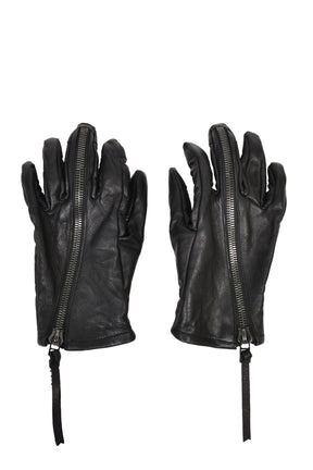 HORSE LEATHER ZIP GLOVE / BLK