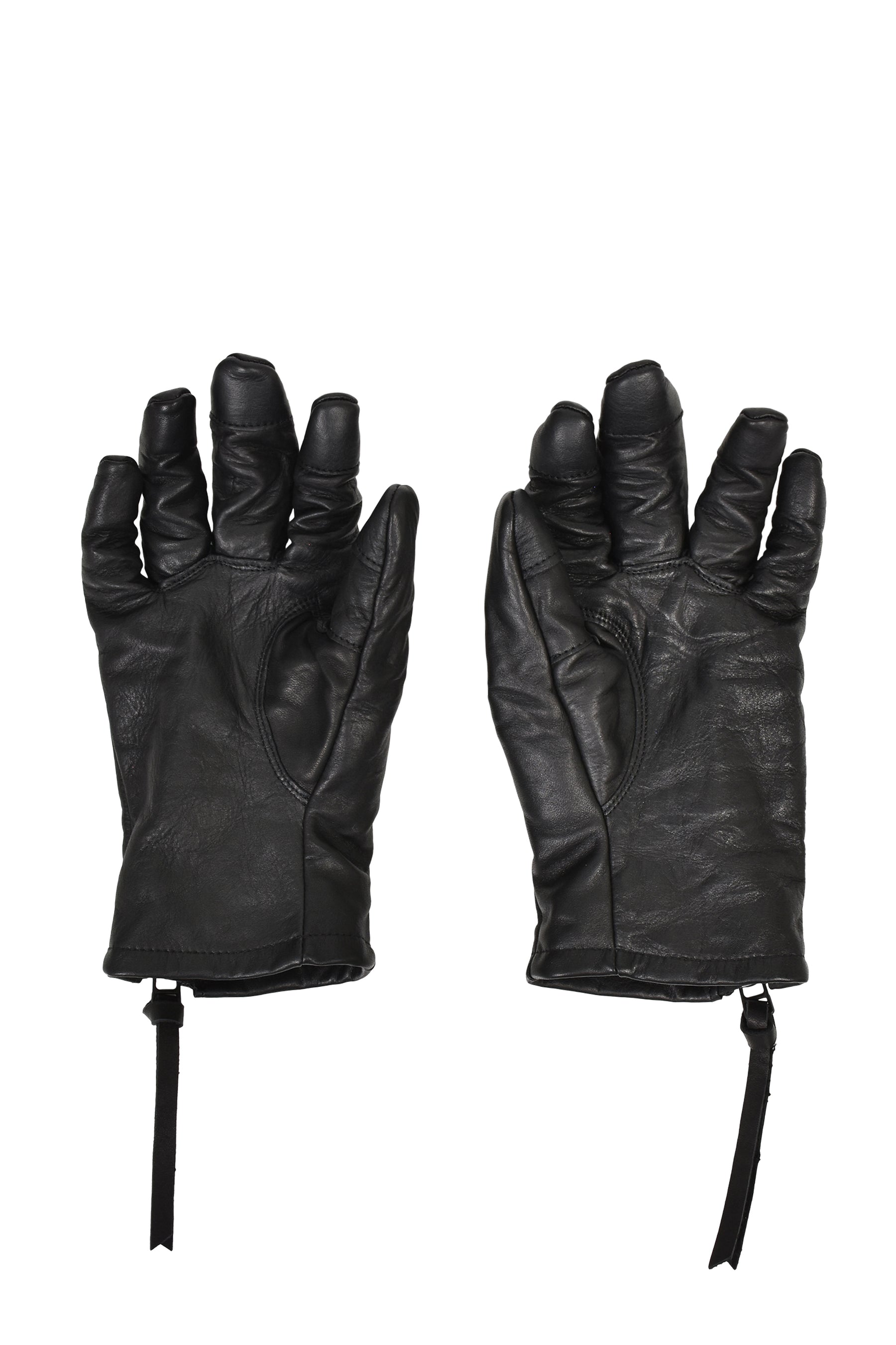 HORSE LEATHER ZIP GLOVE / BLK