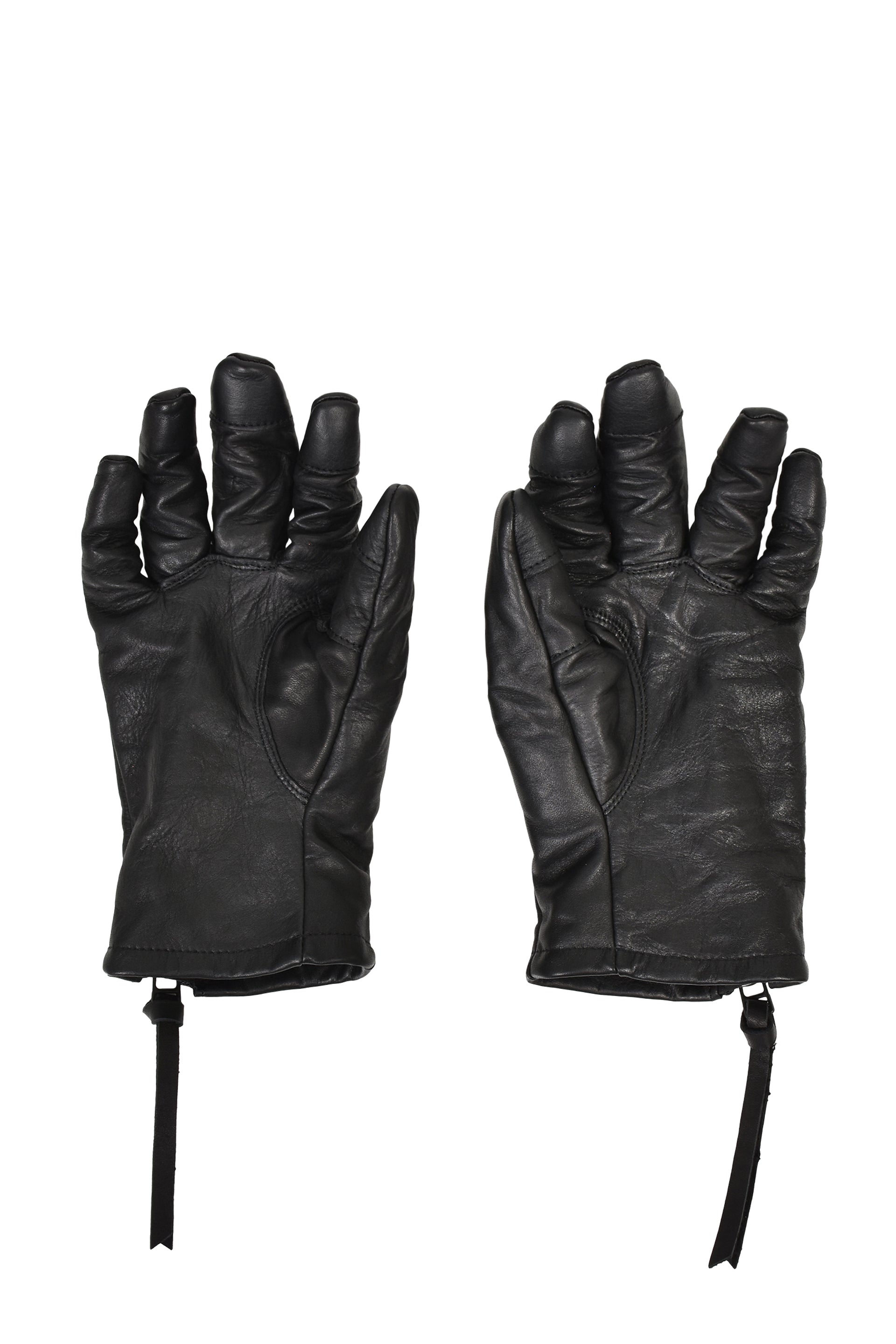 HORSE LEATHER ZIP GLOVE / BLK