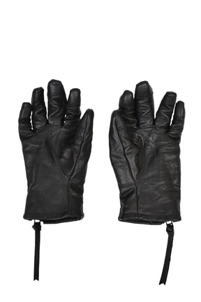 HORSE LEATHER ZIP GLOVE / BLK