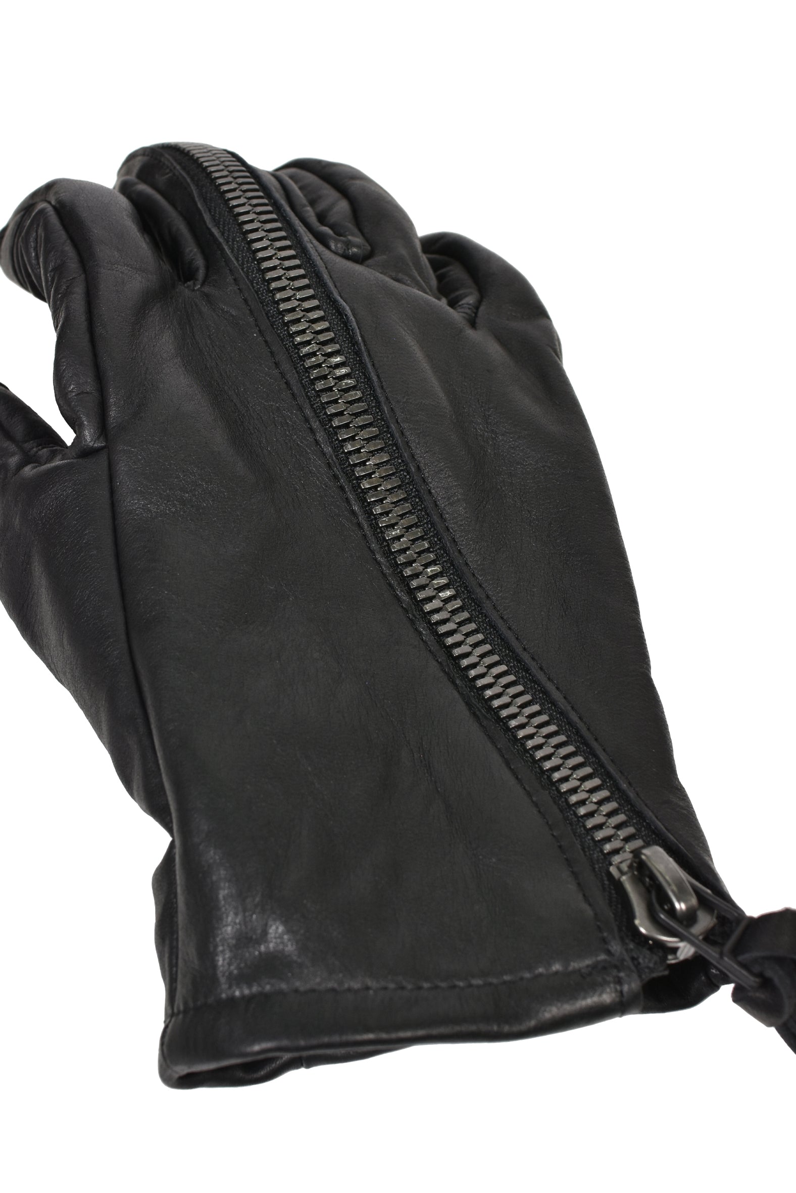 HORSE LEATHER ZIP GLOVE / BLK