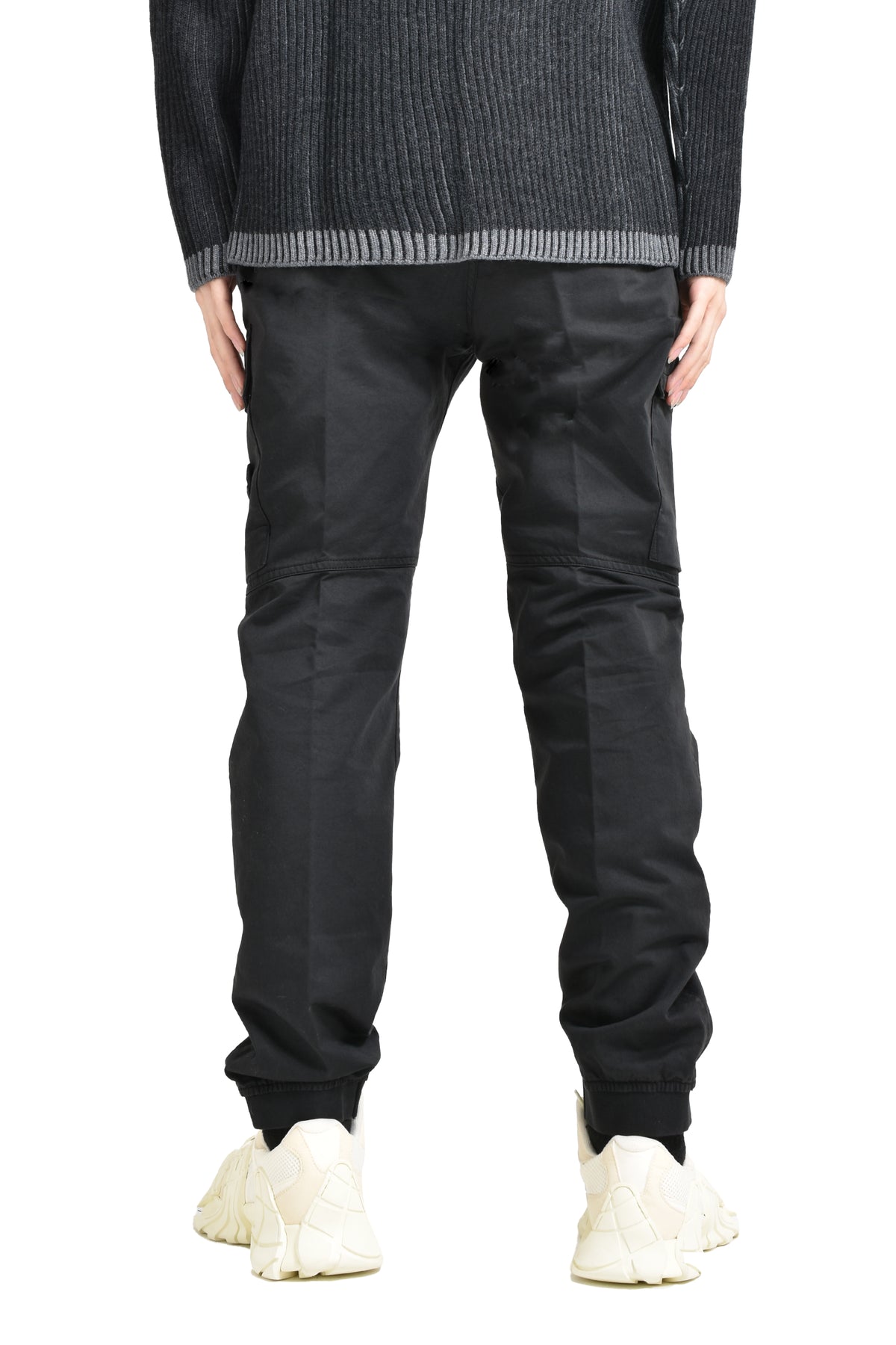 STRETCH COTTON CARGO PANTS / BLK