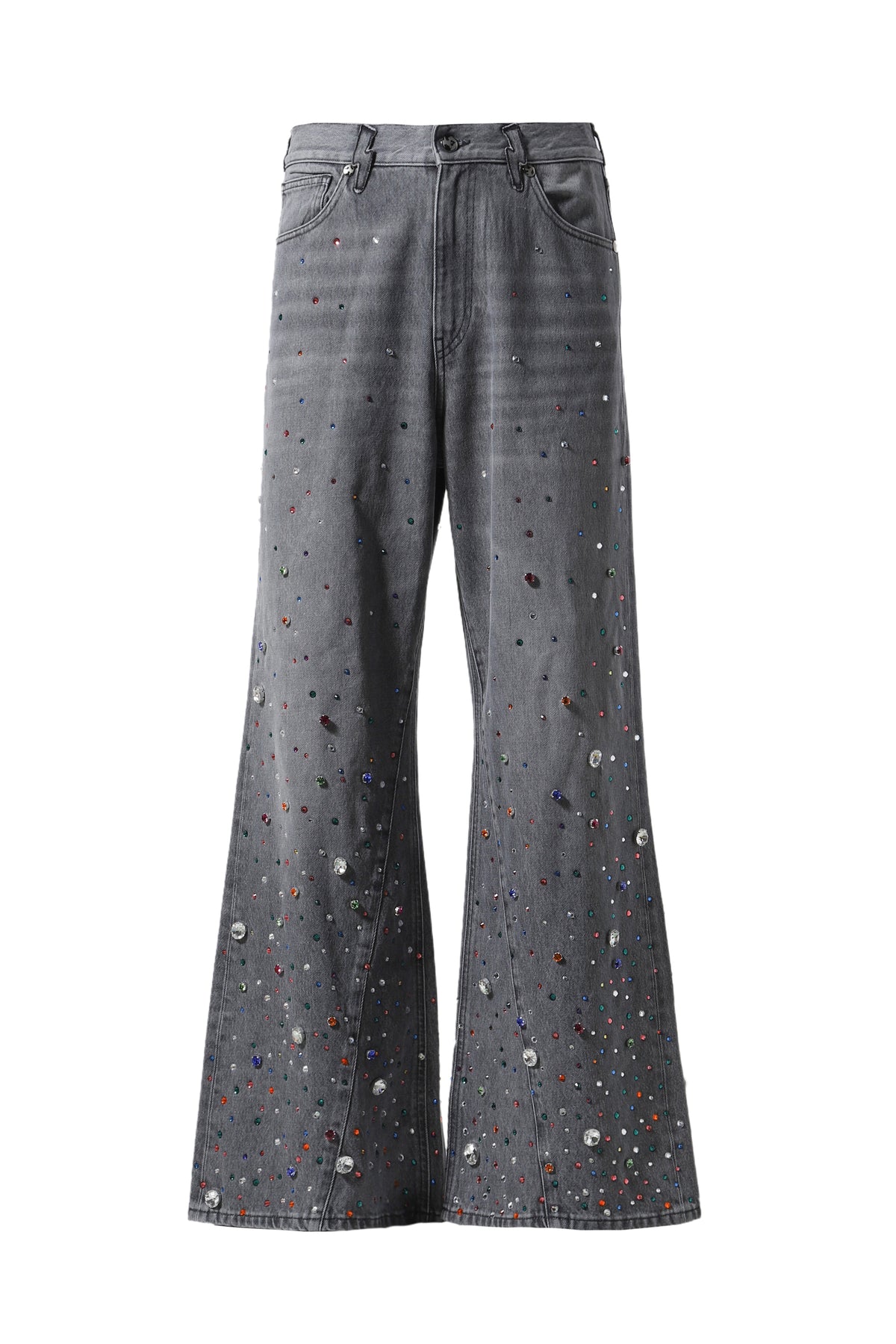 STRASS WIDE DENIM PANT / GRY