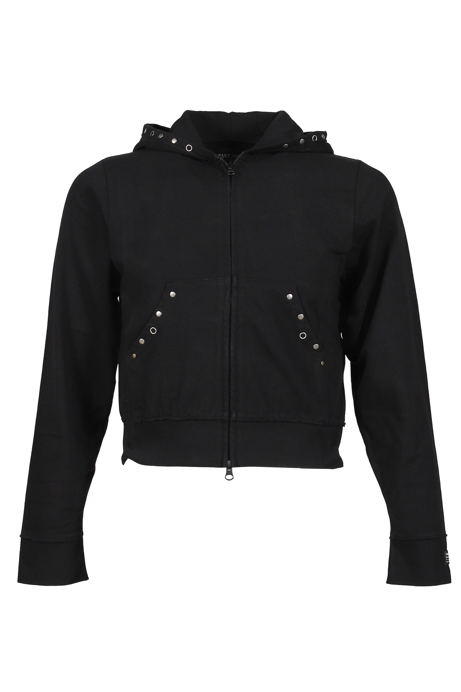 CAPPY STUD HOODIE ZIP-UP / BLK 