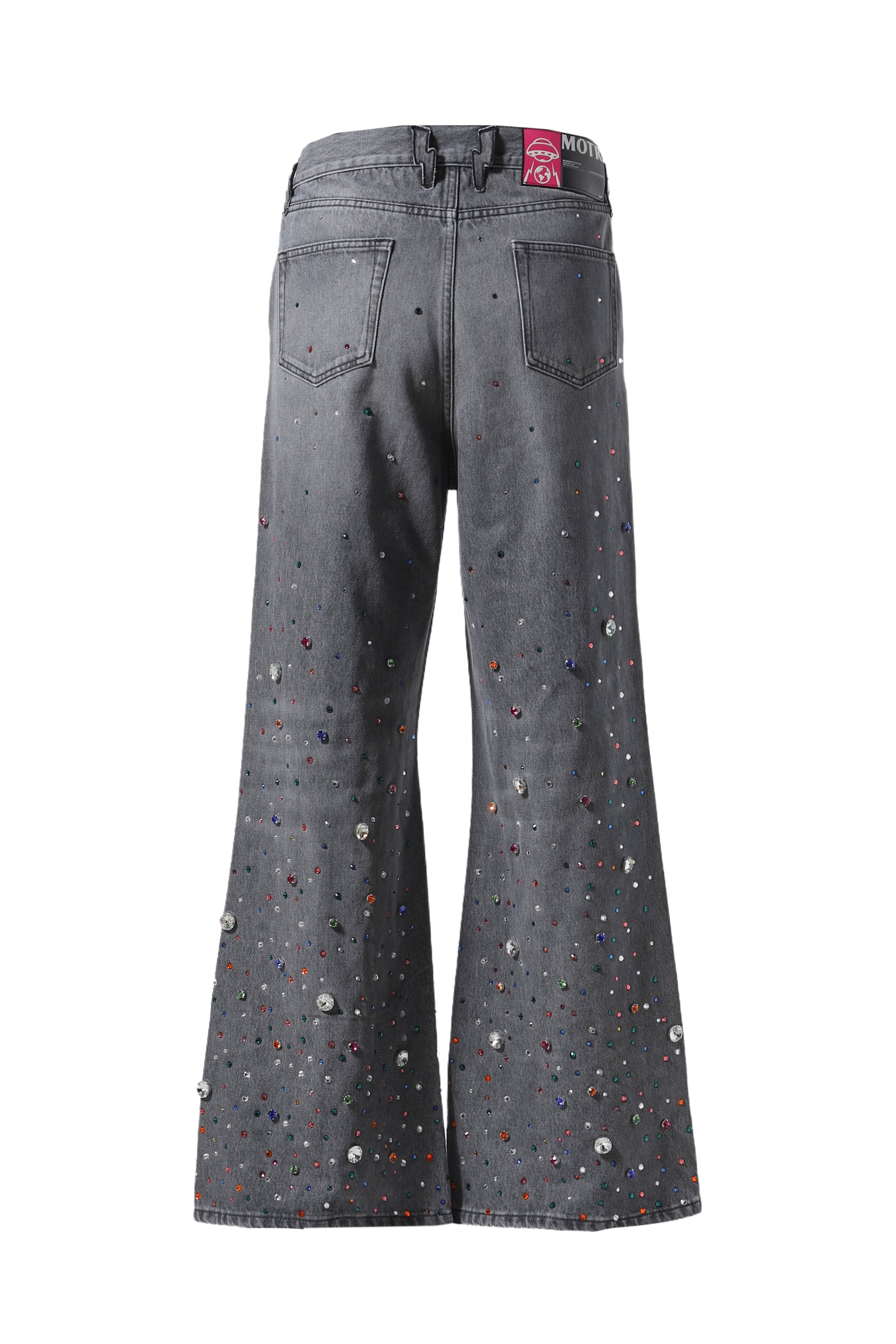 STRASS WIDE DENIM PANT / GRY