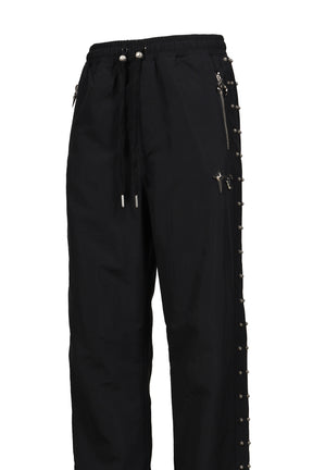 TRIPLE LINE STUD TRACK PANTS / BLK