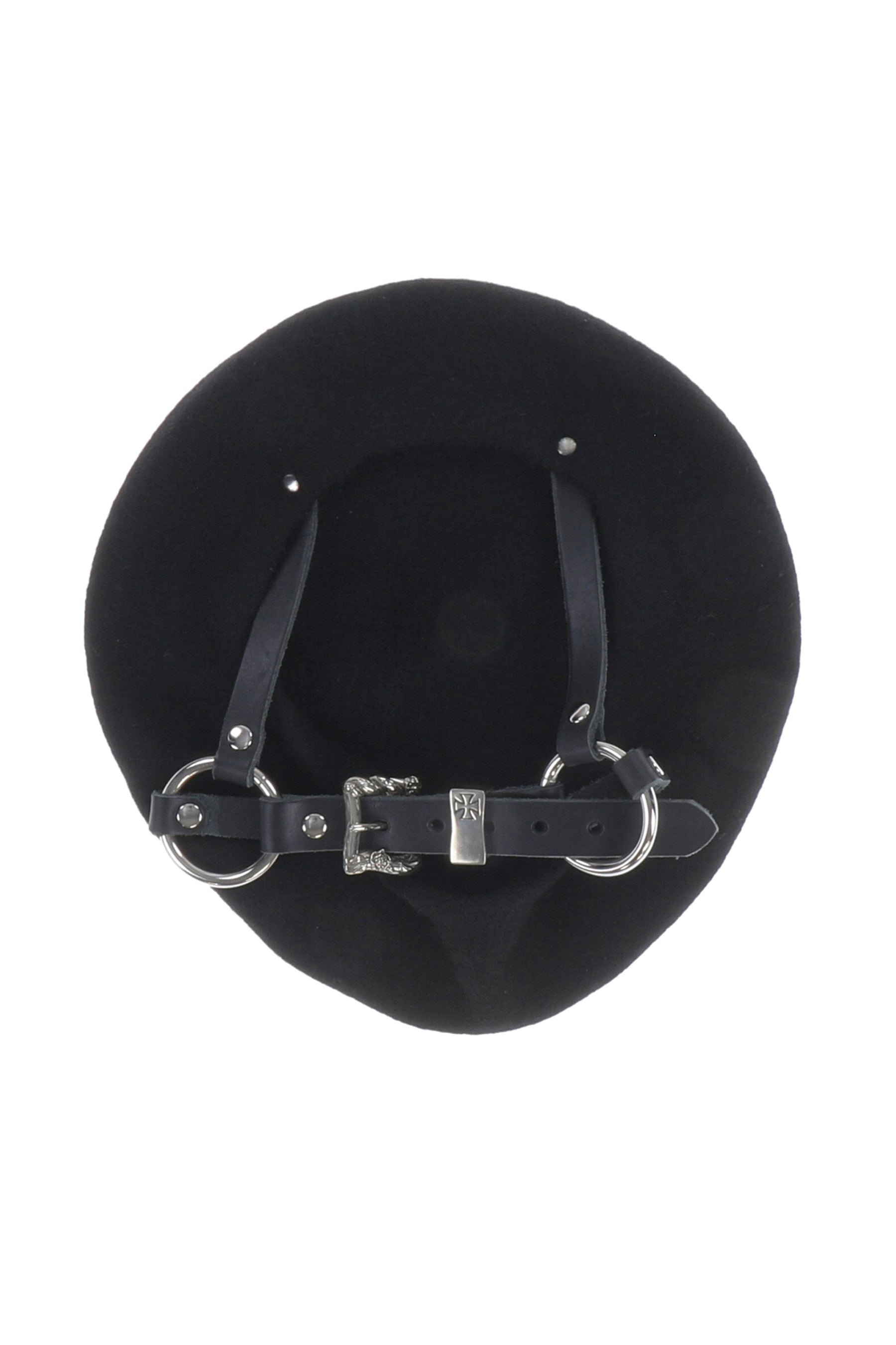 BERET WITH STRAPS  / BLK