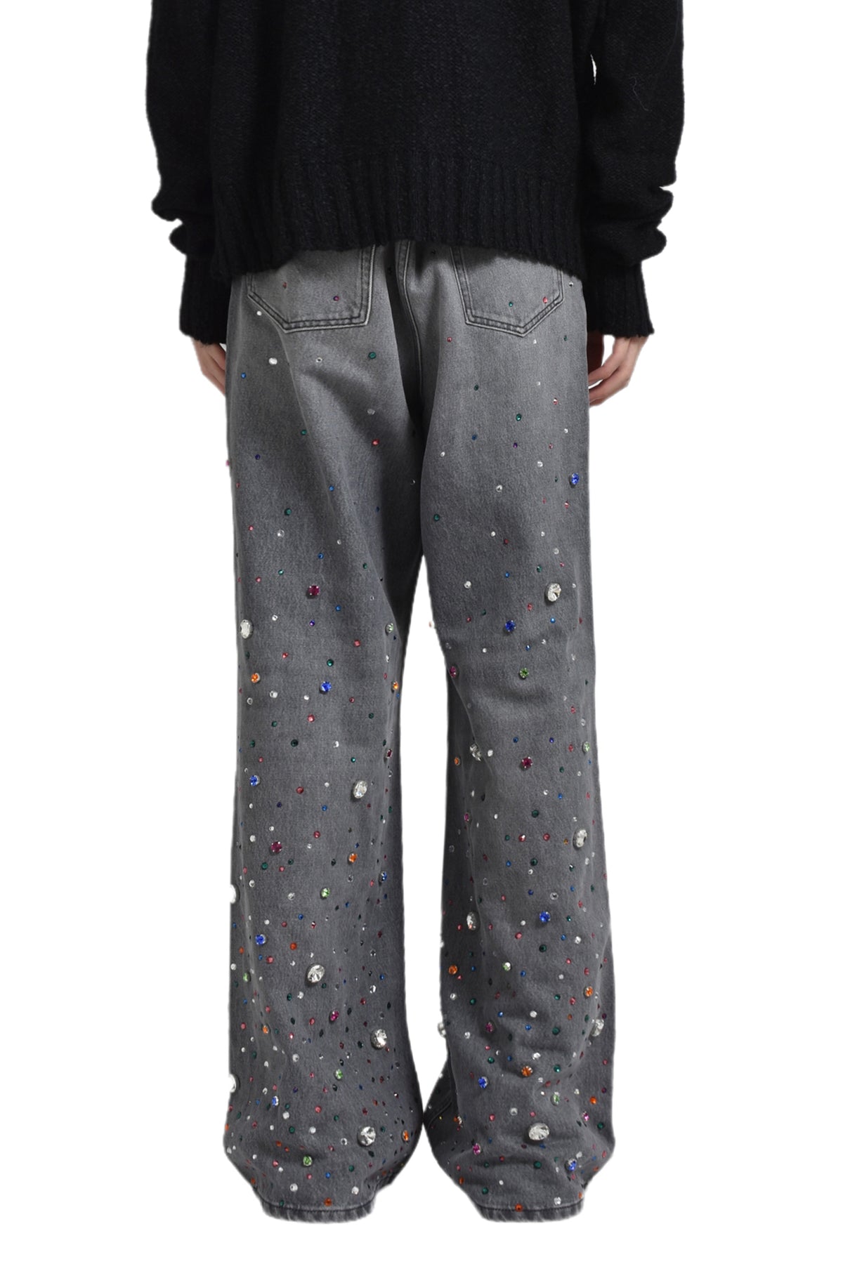 STRASS WIDE DENIM PANT / GRY