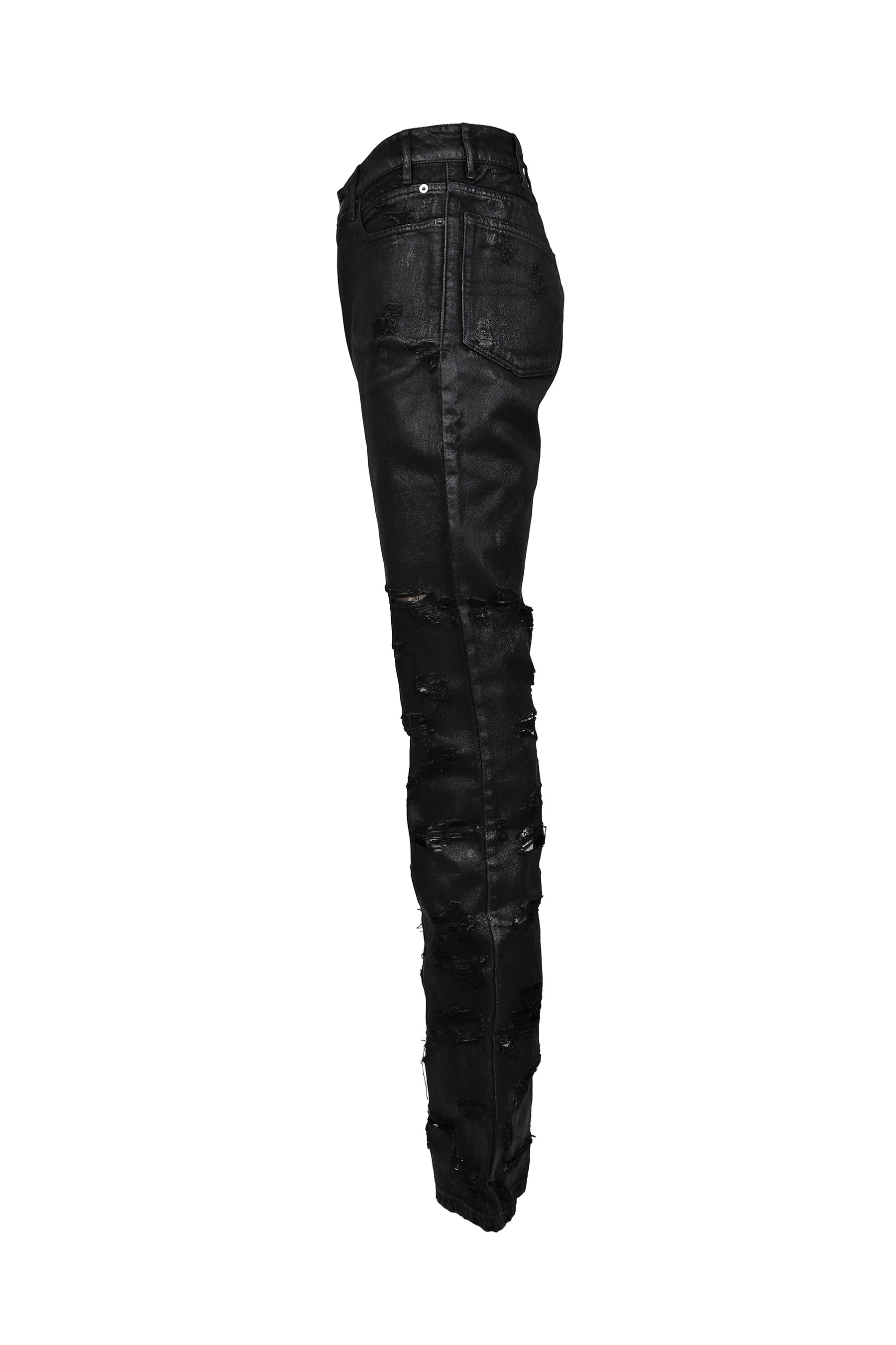 WAXED BELVIDERE JEANS / BLK