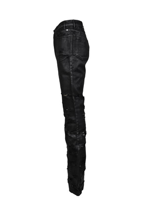 WAXED BELVIDERE JEANS / BLK