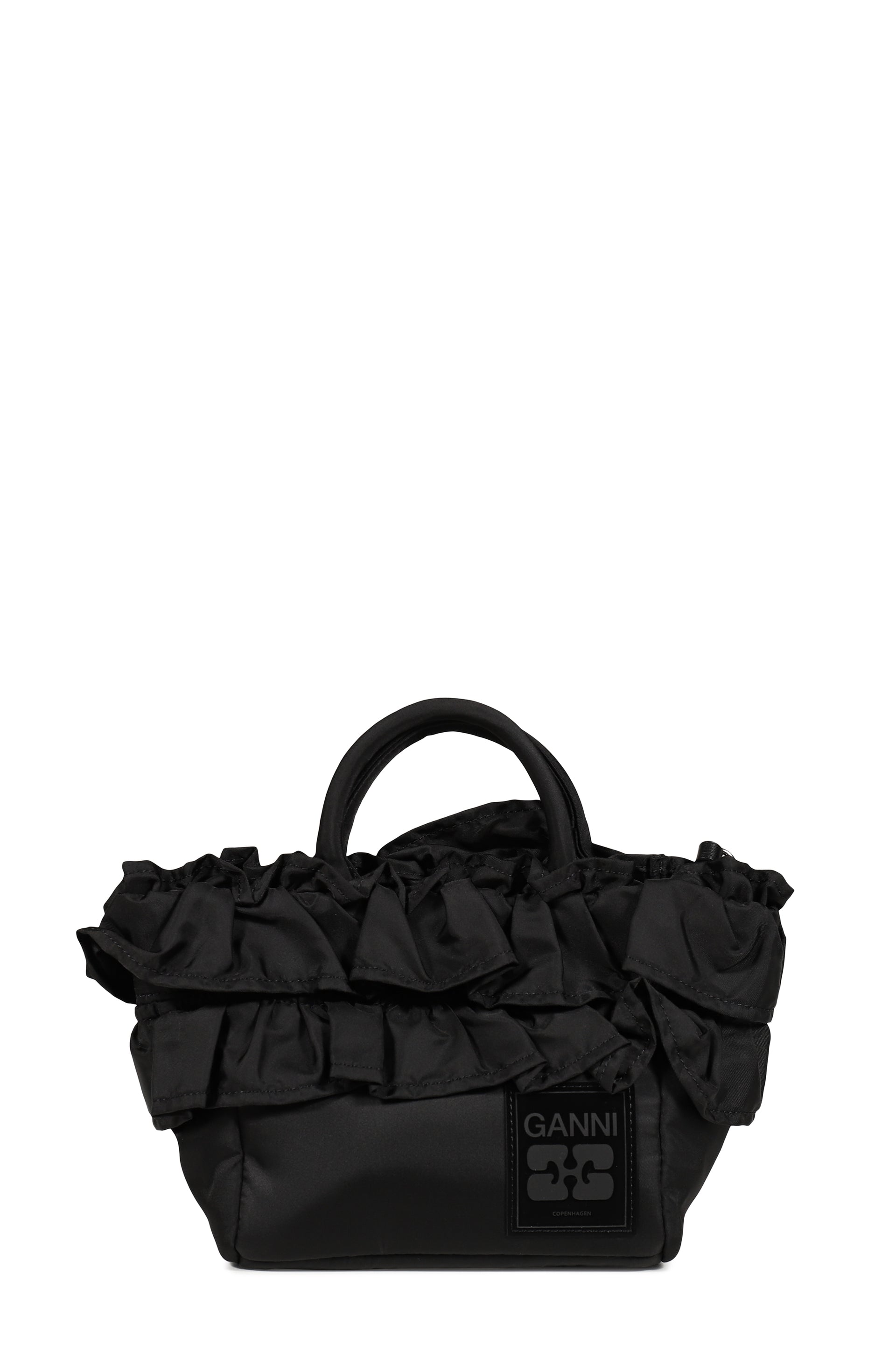 MINI SHOPPER RUFFLE / BLK