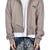 TC STUDDED LINE CROPPED ZIP-UP HOODIE / BEIGE