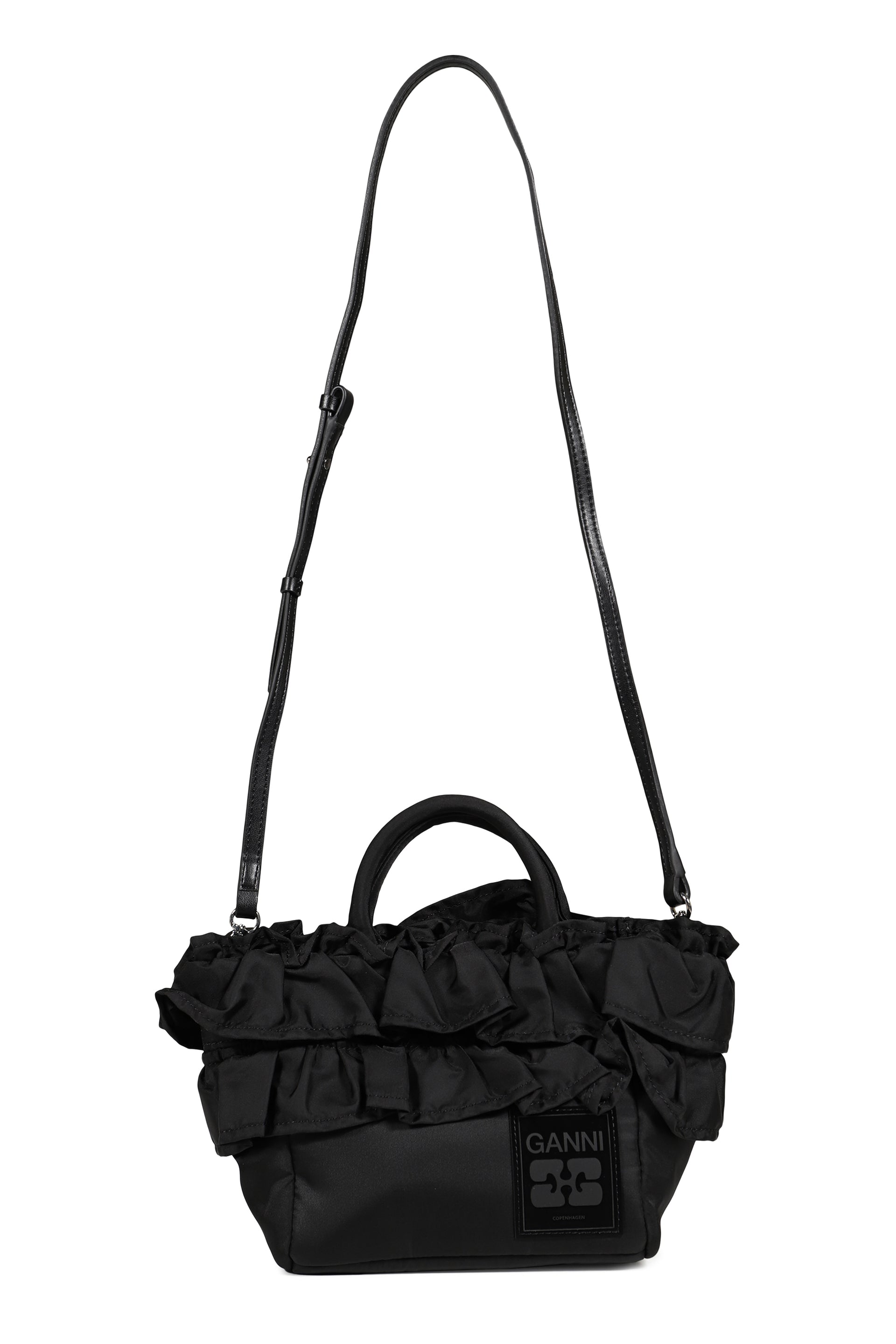 MINI SHOPPER RUFFLE / BLK