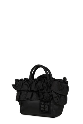 GANNI ガニー SS26 MINI SHOPPER RUFFLE / BLK - NUBIAN ヌビアン