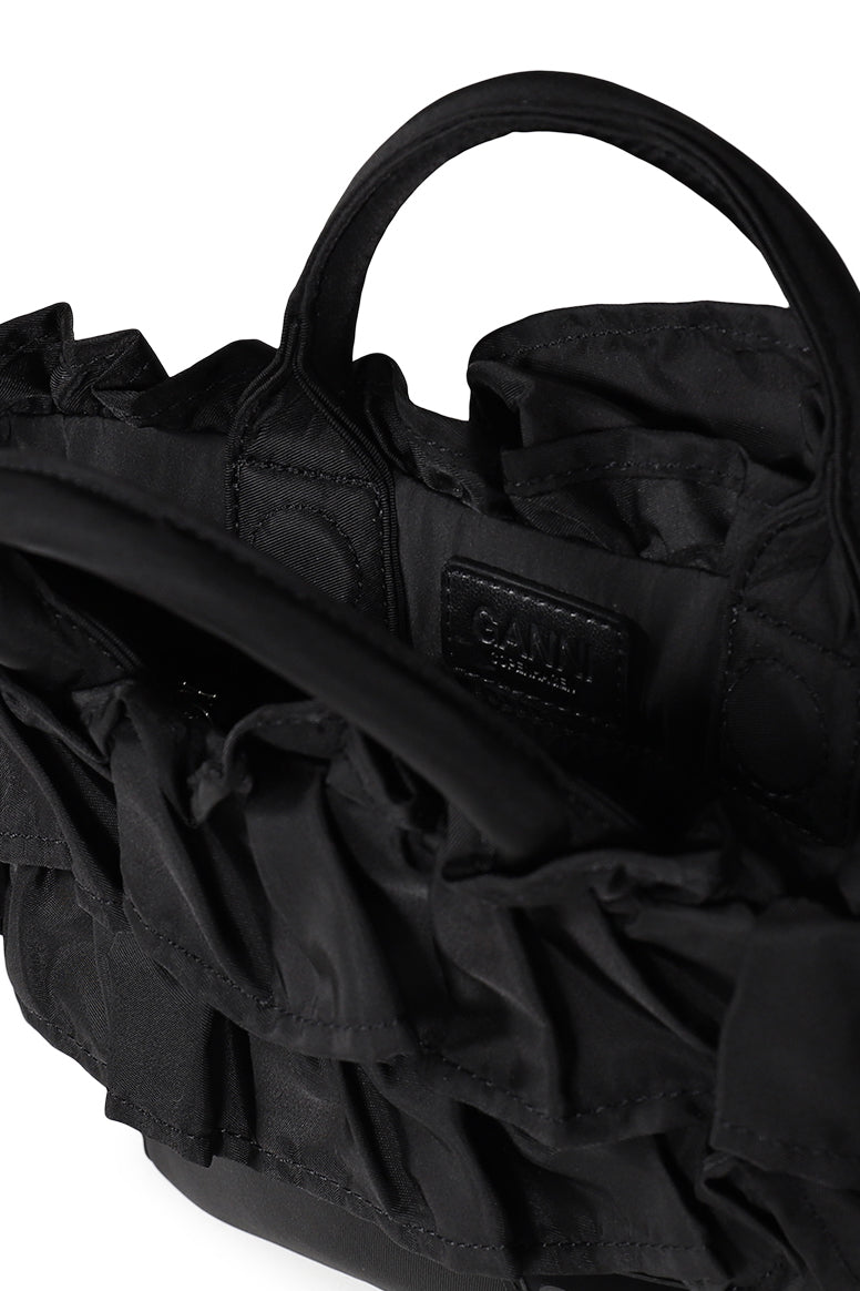 MINI SHOPPER RUFFLE / BLK