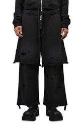 LAYERED SWEAT TROUSER / FADED BLK