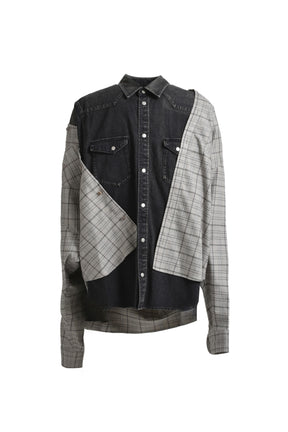 UNDRESSED LAYERED SHIRT / GRY BLK