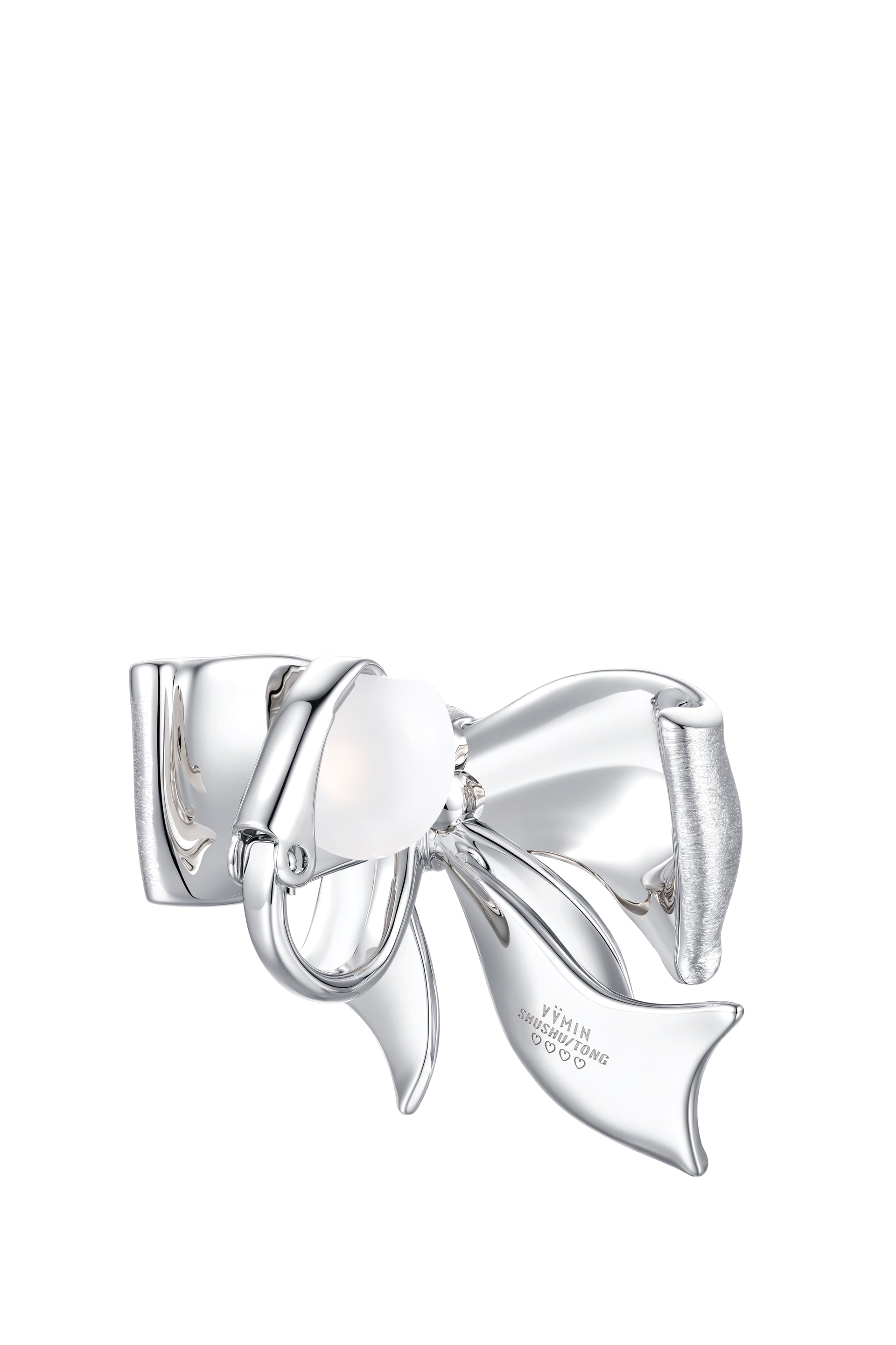 GIFT BOWKNOT VERTICAL EARRING / SIL