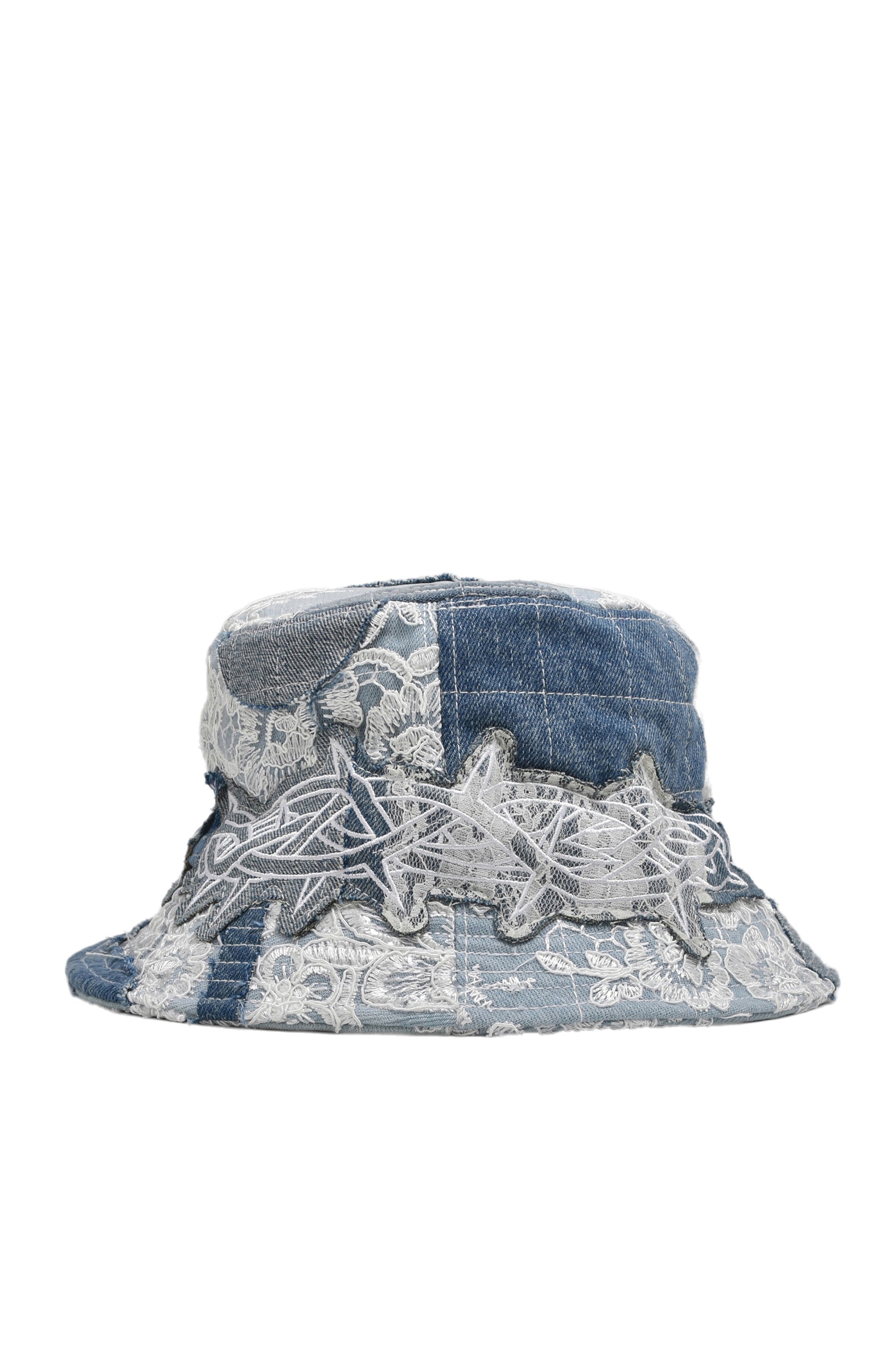 THORN WRAPPED GRID BUCKET HAT / SKY