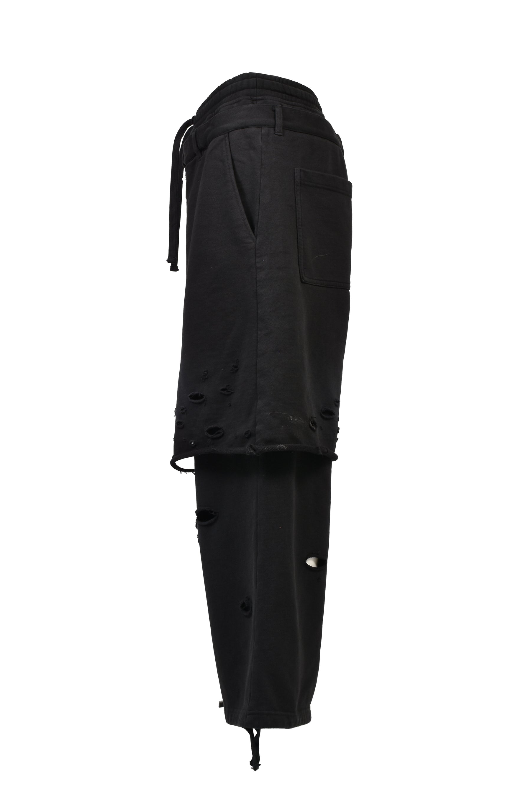 LAYERED SWEAT TROUSER / FADED BLK