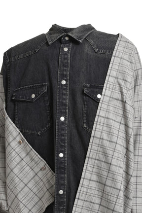 UNDRESSED LAYERED SHIRT / GRY BLK