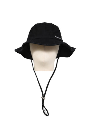 BLACK BUCKET HAT WITH STRING / BLK