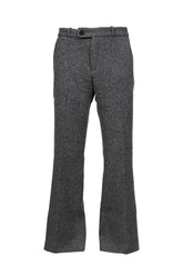 LOOSE FIT FLARE TROUSERS / GRY TWEED