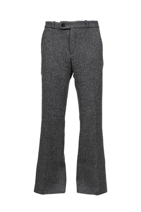 LOOSE FIT FLARE TROUSERS / GRY TWEED