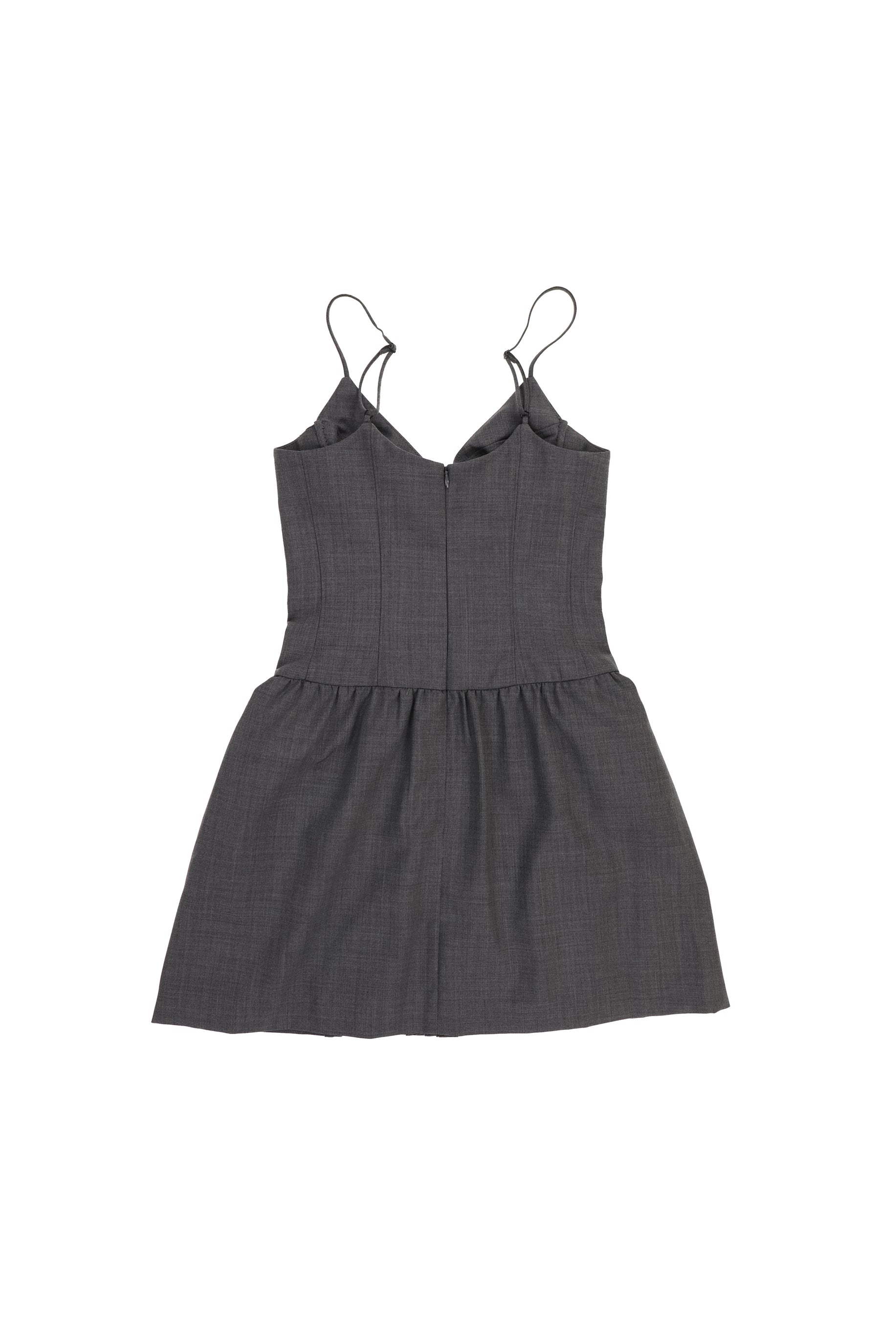 SHUSHU TONG シュシュトン SS26 TUCK DETAIL BUSTIER SLIP DRESS / GRY