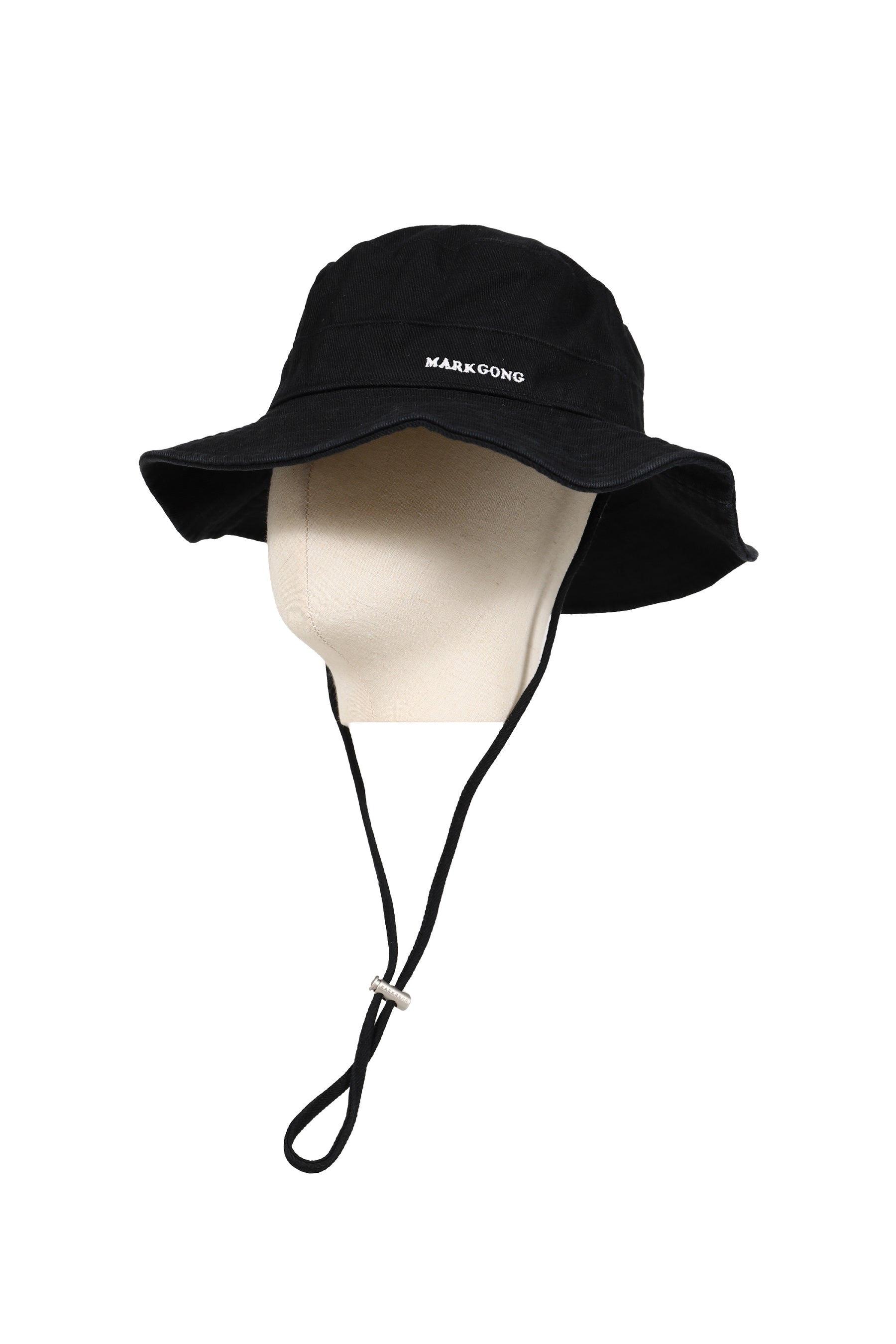 BLACK BUCKET HAT WITH STRING / BLK
