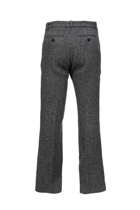 LOOSE FIT FLARE TROUSERS / GRY TWEED