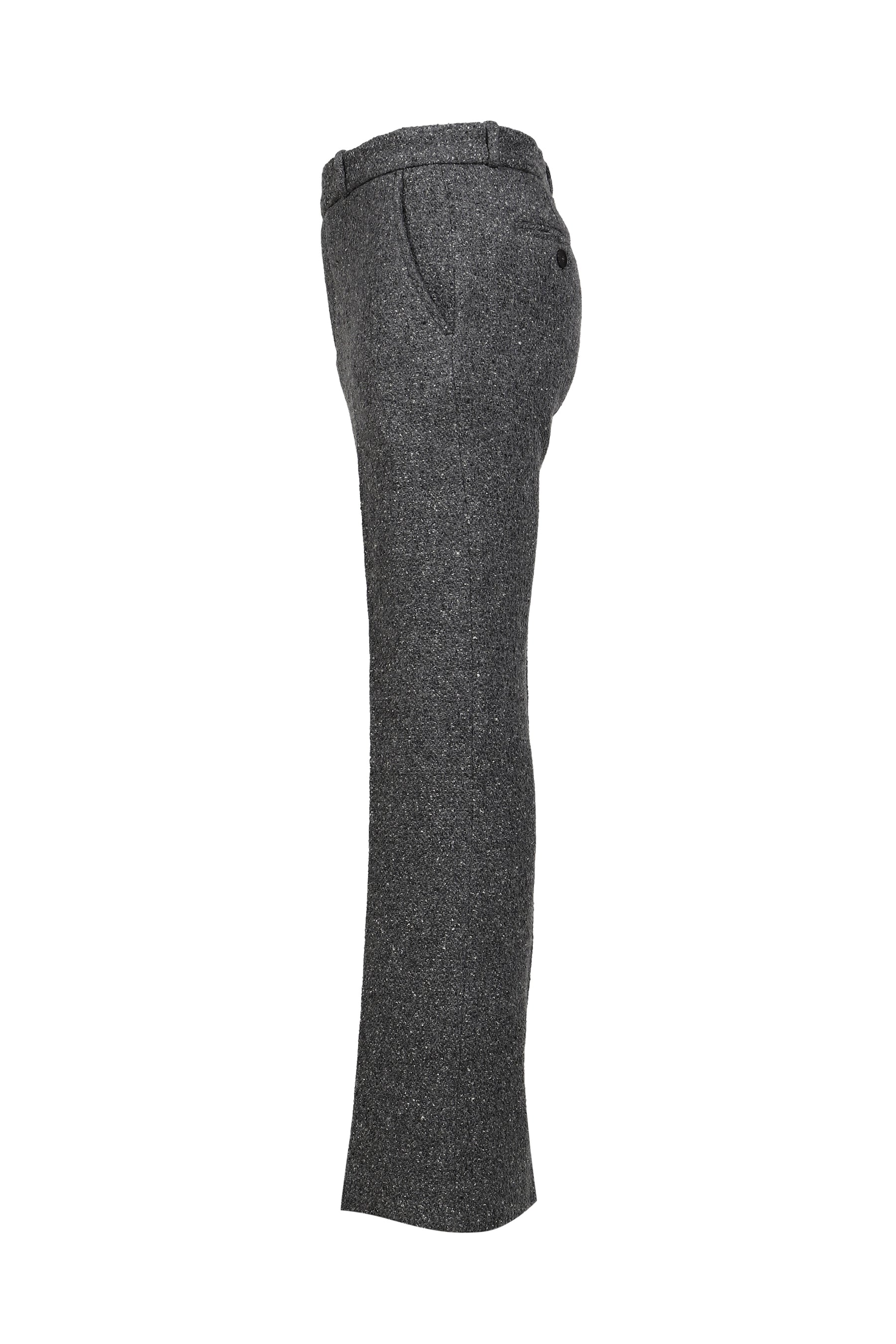 LOOSE FIT FLARE TROUSERS / GRY TWEED
