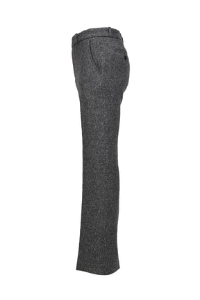 LOOSE FIT FLARE TROUSERS / GRY TWEED