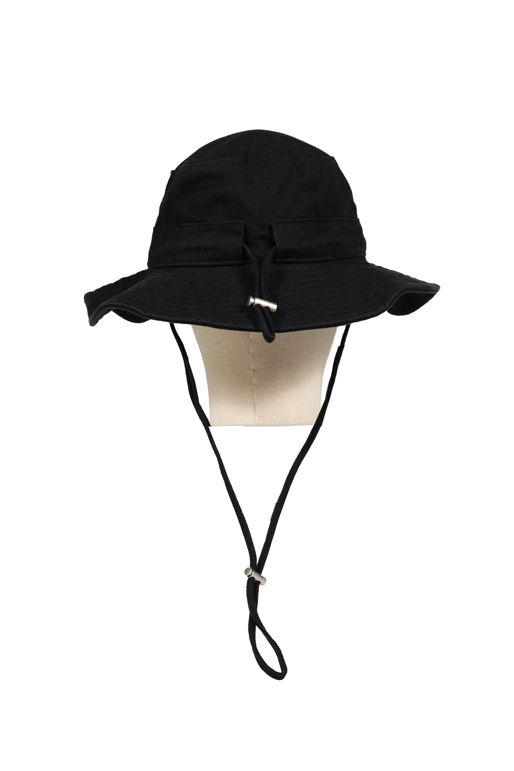 BLACK BUCKET HAT WITH STRING / BLK