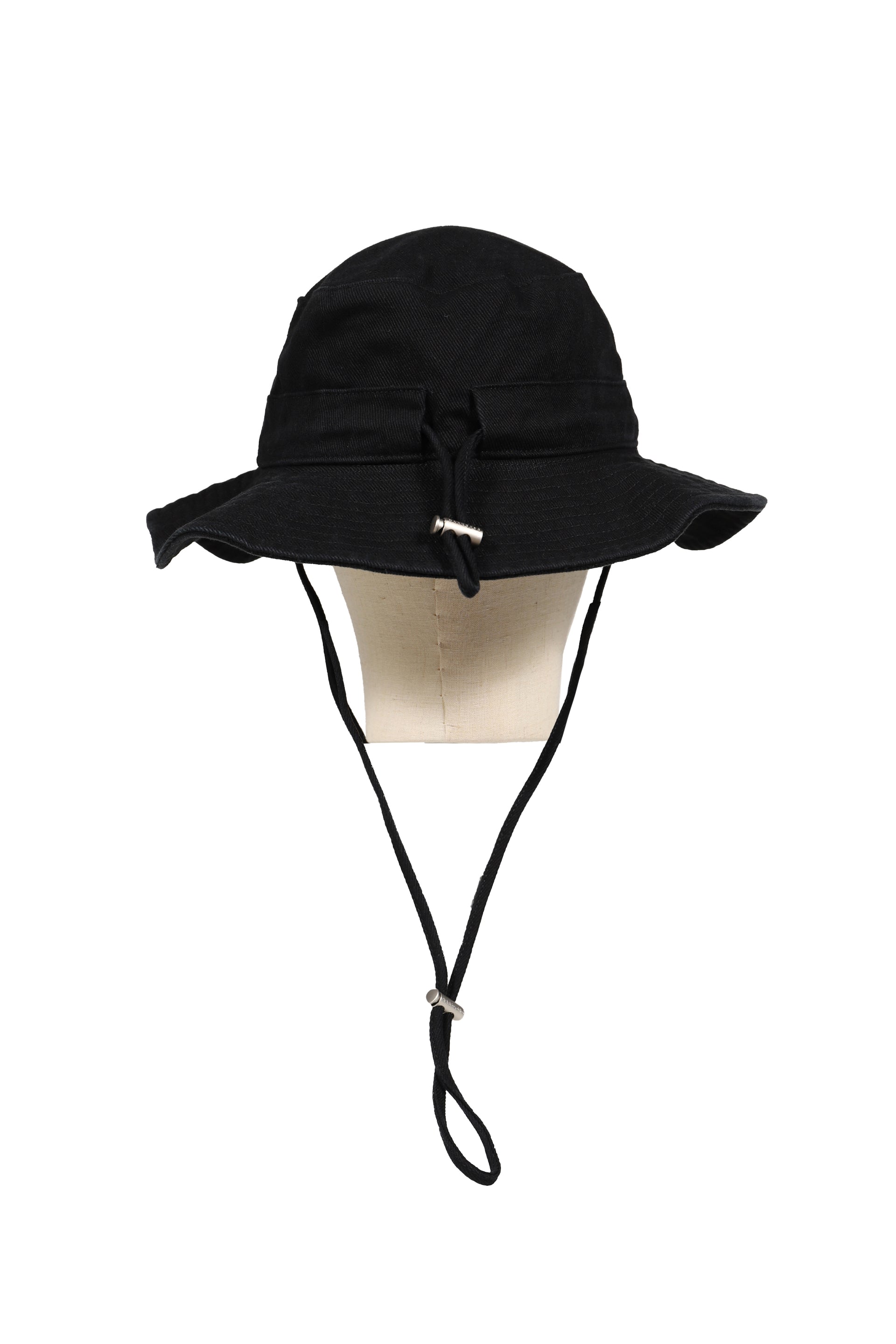 BLACK BUCKET HAT WITH STRING / BLK