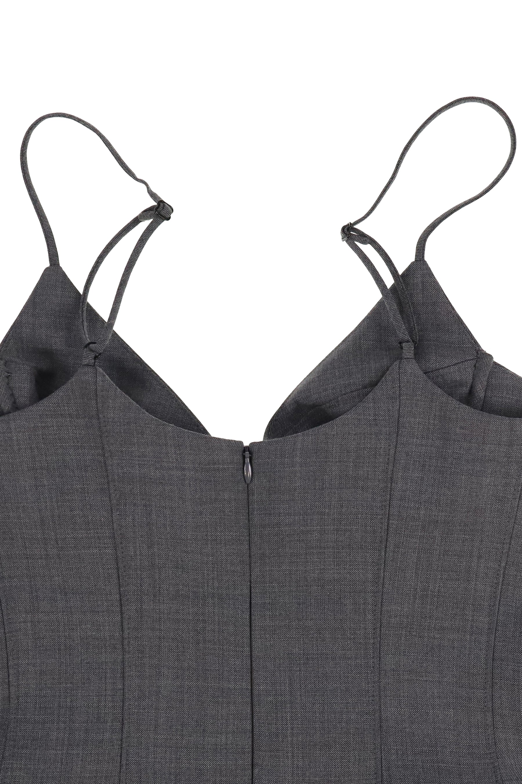 SHUSHU TONG シュシュトン SS26 TUCK DETAIL BUSTIER SLIP DRESS / GRY