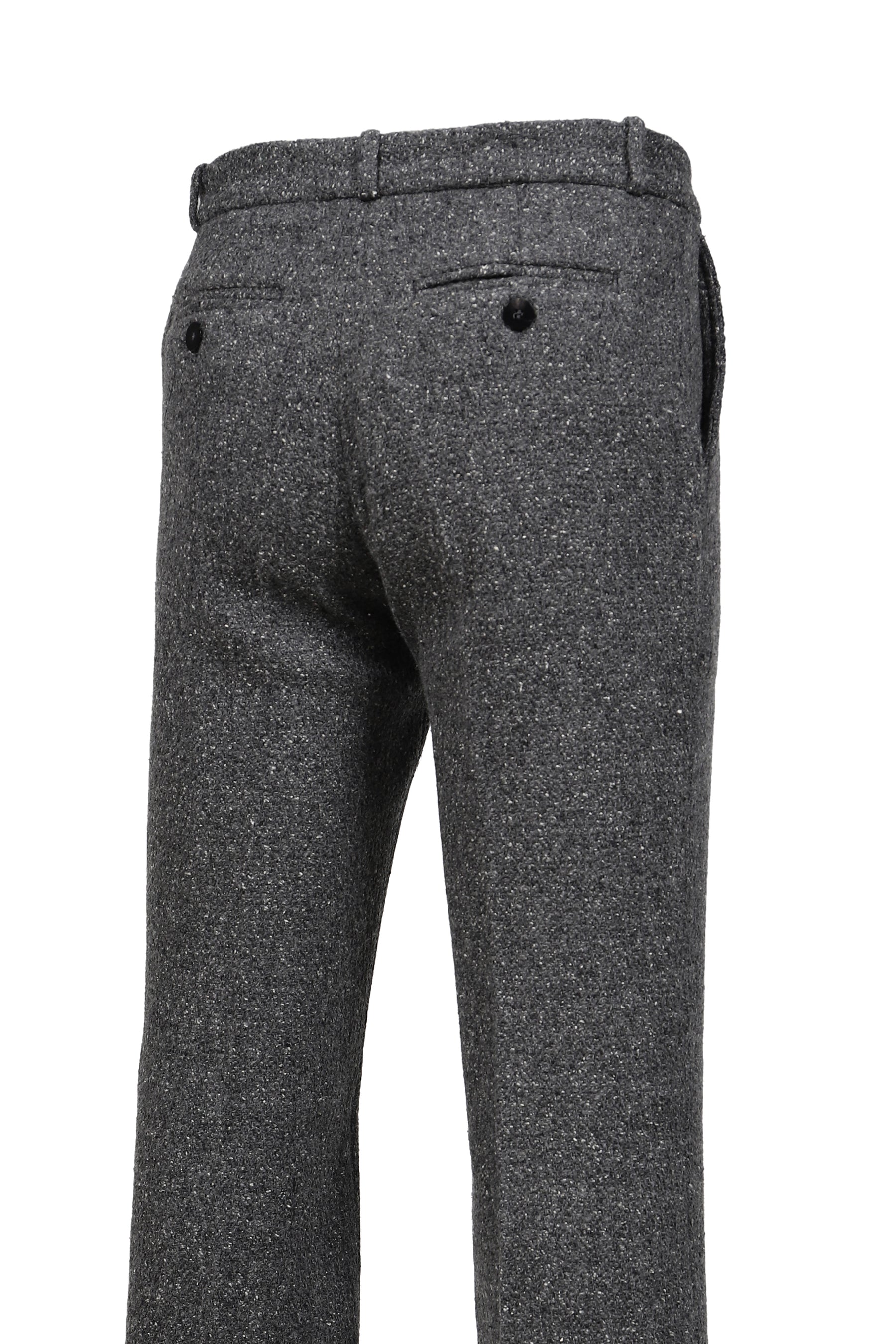 LOOSE FIT FLARE TROUSERS / GRY TWEED