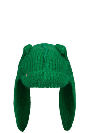MOHAIR CHUNKY RABBIT BEANIE / GRN 