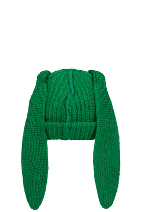 MOHAIR CHUNKY RABBIT BEANIE / GRN 