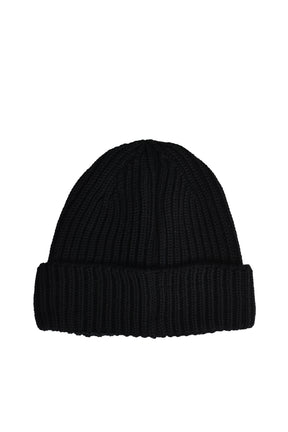 EXTRA FINE MERINO WOOL GOGGLE BEANIE / BLK 999