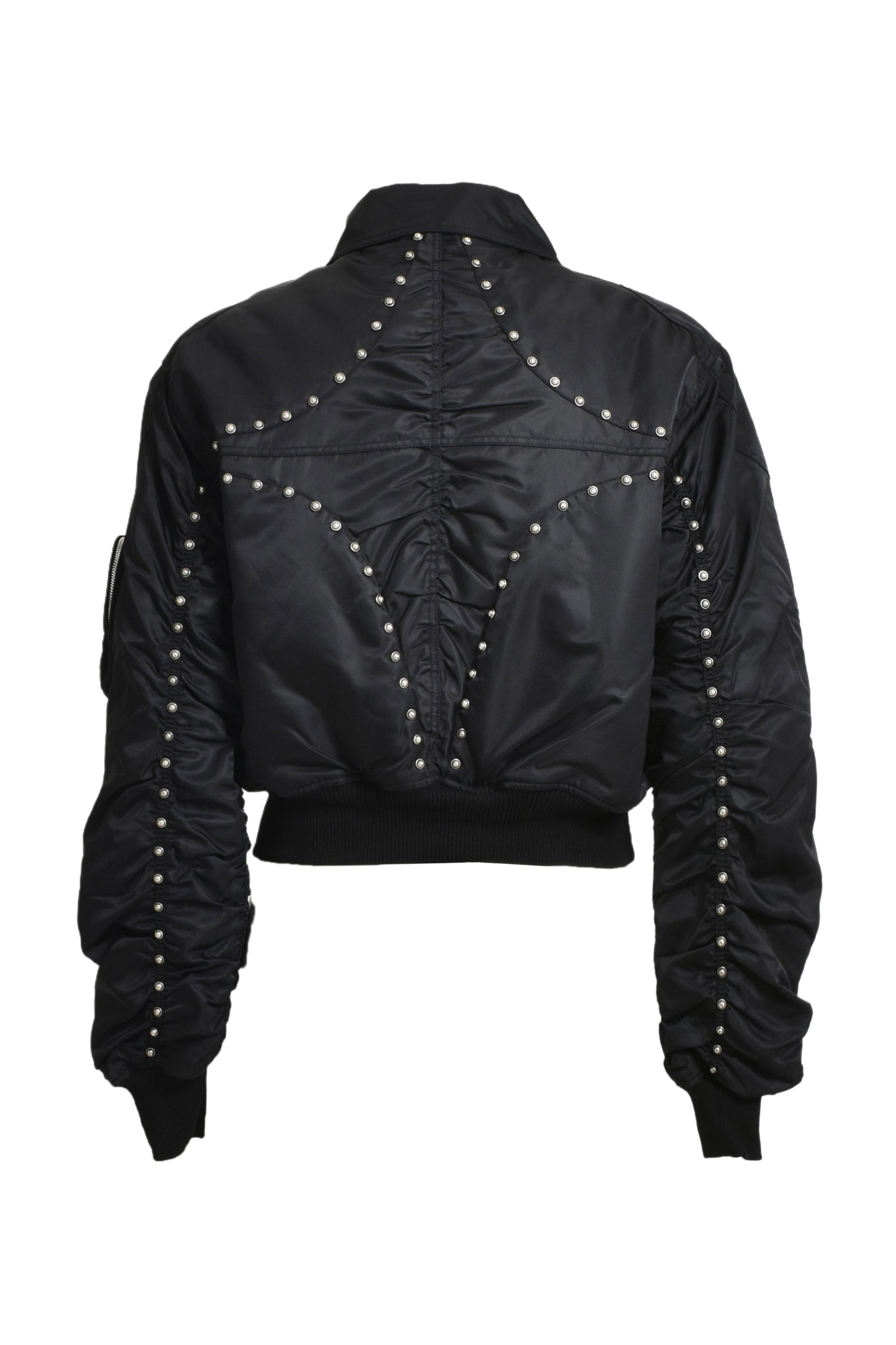 NYLON STUDDED BOMBER / BLK